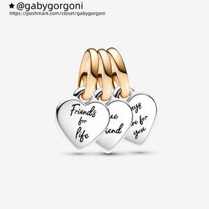 Pandora Two-tone Splittable Friendship Triple Dangle Charm